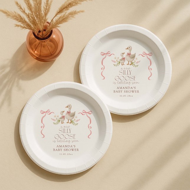 Assiettes En Carton Baby shower de fille d'oie stupide (Créateur téléchargé)