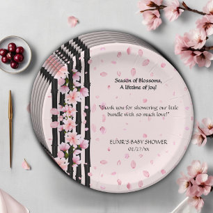 Assiettes En Carton Baby shower de fleurs de cerisiers Sakura Spring