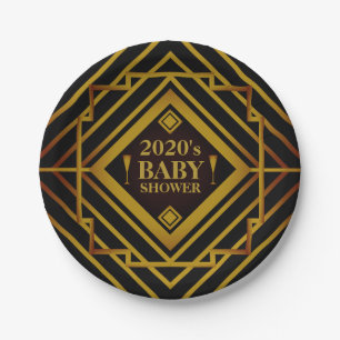 Assiettes En Carton Baby shower de Gatsby Gold 2020