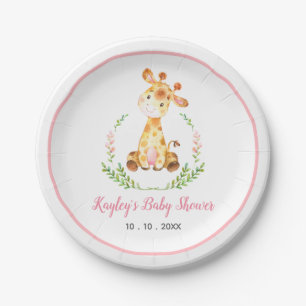 Assiettes En Carton Baby shower de girafe (animal mignon de safari)
