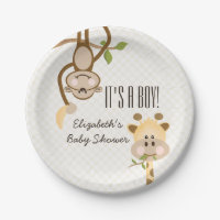 Baby shower de jungle de safari de singe et de