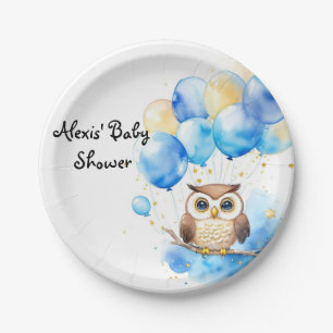Assiettes En Carton Baby shower de la Chouette des bois