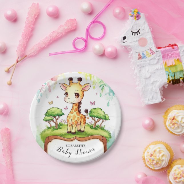 Assiettes En Carton Baby shower de la Giraffe magique Boho (Fête)