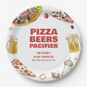Assiettes En Carton Baby shower de la loupe de bière italienne Mama Mi