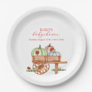 Assiettes En Carton Baby shower de Labybug de Citrouille moderne rusti