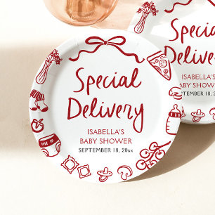 Assiettes En Carton Baby shower de livraison spécial tiré à la main it