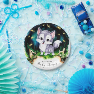Assiettes En Carton Baby shower de loup d'eau