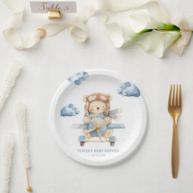 Assiettes En Carton Baby shower de l'ours en peluche (Mariage)