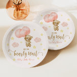 Assiettes En Carton Baby shower de l'ours en peluche et des ballons ro<br><div class="desc">C'est un ours en peluche et des ballons roses Plaques de papier Baby shower à thème. On peut vraiment attendre ! baby shower fille,  baby shower fille fille,  animal empaillé,  nounours,  on peut à peine attendre</div>
