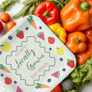 Assiettes En Carton Baby shower de marché des fermiers cultivés locale