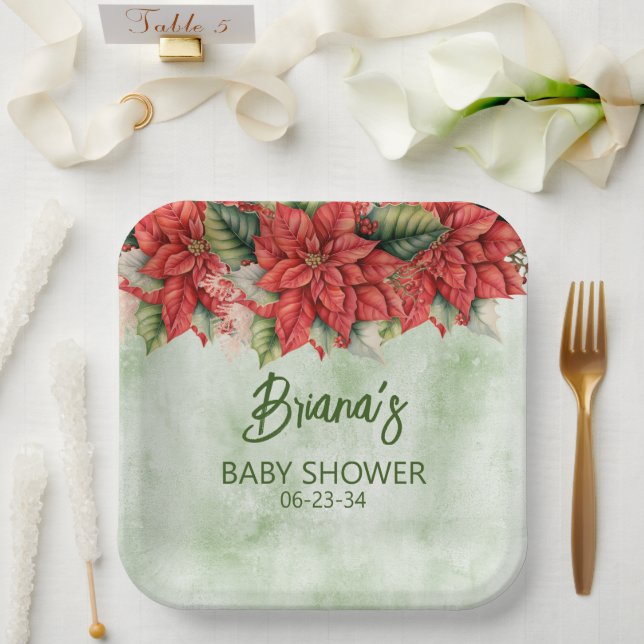Assiettes En Carton Baby shower de Noël neutre pour les femmes (Mariage)