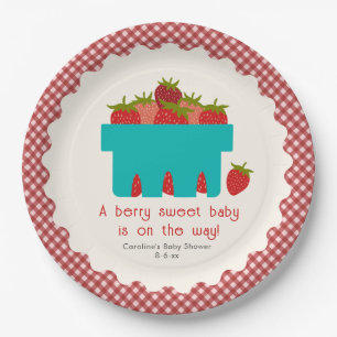 Assiettes En Carton Baby shower de panier de fraises doux Berry