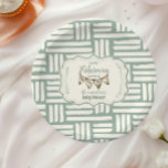 Assiettes En Carton Baby shower de pêche Green Little Fisherman<br><div class="desc">Servez vos gâteries de baby showers avec style avec nos Plaques de papier Baby shower de pêche Little Fisherman! Ces adorables assiettes apportent fonctionnalité et charme à votre célébration, en complément parfait de votre décor sur le thème de la pêche. Caractéristiques : Design : Représente un thème de pêche délicieux...</div>
