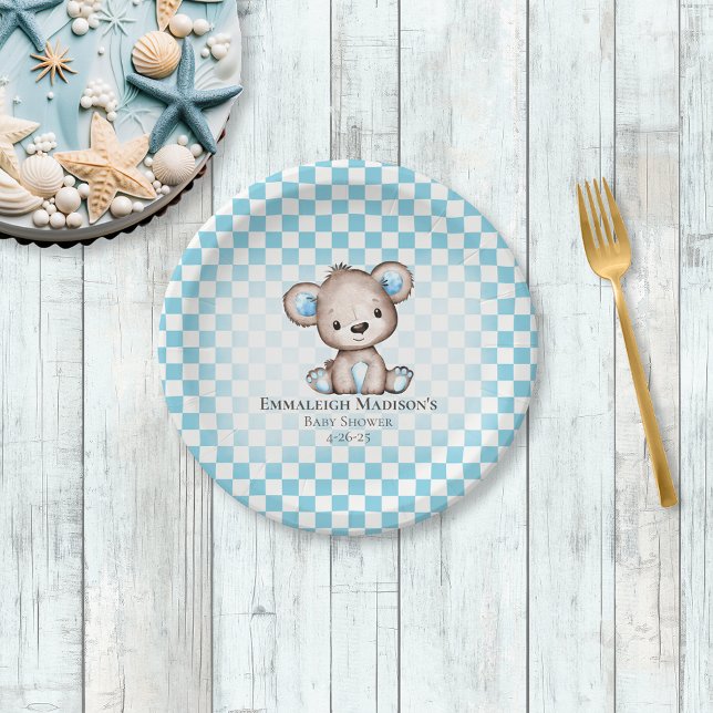 Assiettes En Carton Baby shower de pique-nique de l'ours en peluche (Créateur téléchargé)