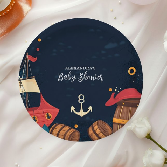 Assiettes En Carton Baby shower de pirates marins (Créateur téléchargé)