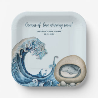 Assiettes En Carton Baby shower de plage