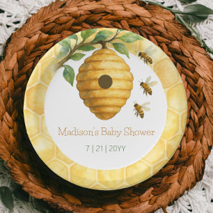 Assiettes En Carton Baby shower de ruche d'abeilles