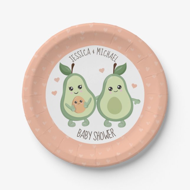 Assiettes En Carton Baby shower de Saint-Guacamole d'Avocado (Devant)