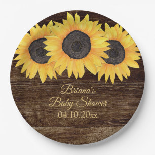 Assiettes En Carton Baby shower de tournesols