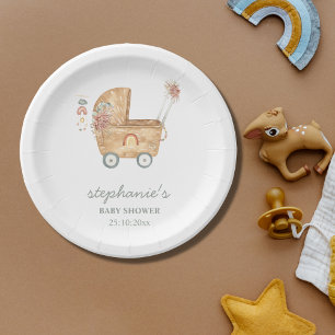 Assiettes En Carton Baby shower de transport pour bébé Boho