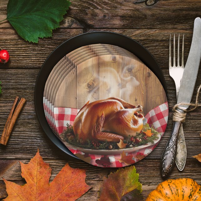 Assiettes En Carton Baby shower de Turquie rôti de Thanksgiving rustiq (Créateur téléchargé)