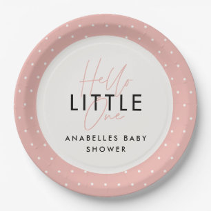 Assiettes En Carton Baby shower de typographie moderne bonjour petit u