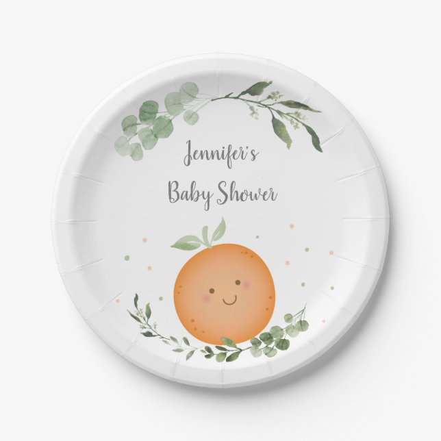 Assiettes En Carton Baby shower de verdure de Little Cutie (Devant)