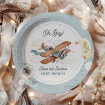 Assiettes En Carton Baby shower de voyage pour garçons d'avion vintage<br><div class="desc">Aviation Adventure Collection ! Capture l'essence de l'aventure et de la nostalgie avec cette collection de baby showers d'avion vintage d'aviation. Créez un look cohésif avec décoration coordonnée,  vaisselle et accessoires.</div>