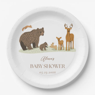 Assiettes En Carton Baby shower des animaux forestiers