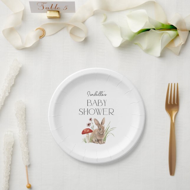 Assiettes En Carton Baby shower des animaux forestiers de bois sur mes (Mariage)