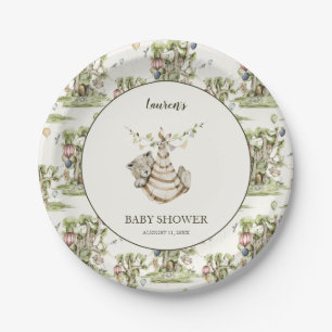 Assiettes En Carton Baby shower des animaux forestiers neutres selon l