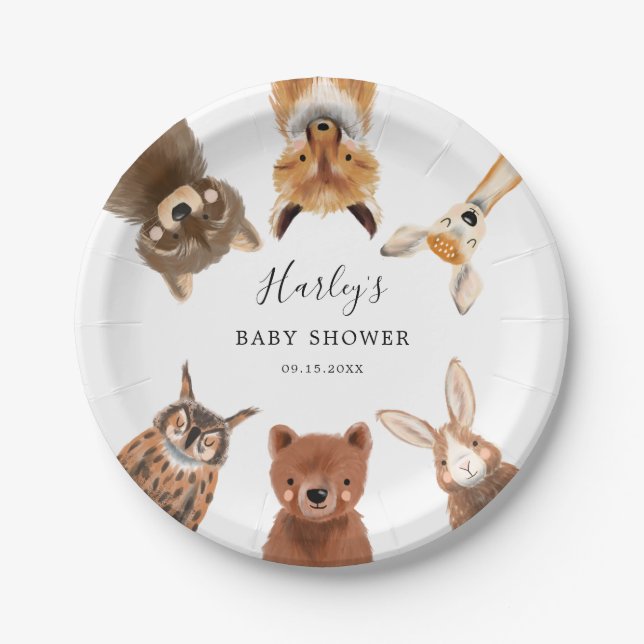 Assiettes En Carton Baby shower des bois (Devant)