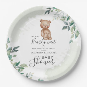 Assiettes En Carton Baby shower des couples Feuilles de l'Eucalyptus