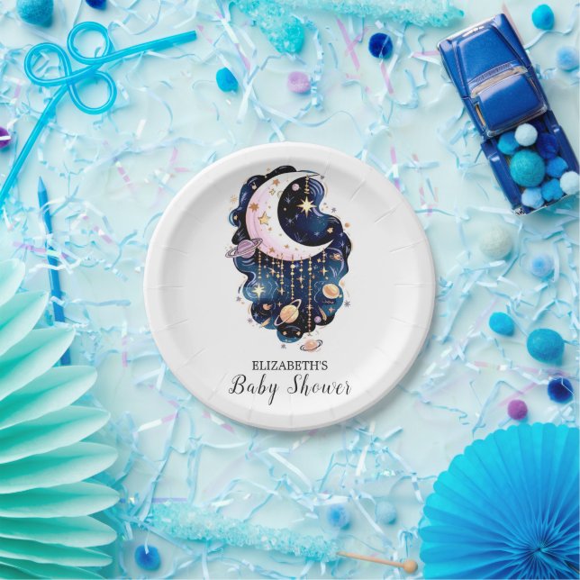 Assiettes En Carton Baby shower des étoiles célestes (Fête)