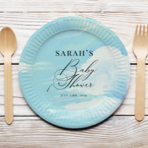 Assiettes En Carton Baby shower des nuages du ciel bleu