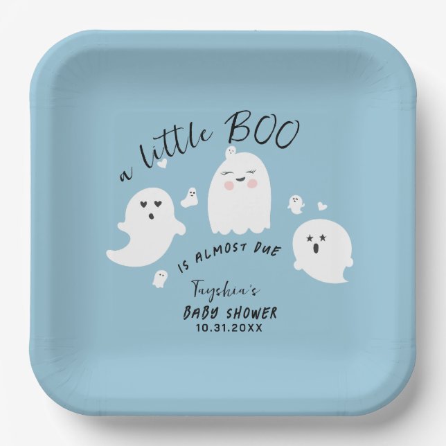 Assiettes En Carton Baby shower d'Halloween Ghost Little Boo Boo Boy (Recto)