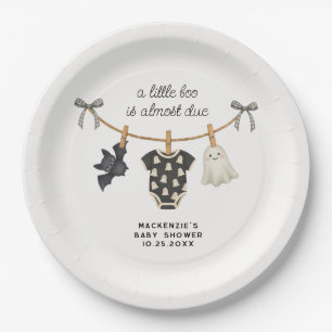 Assiettes En Carton Baby shower d'Halloween Little Boo