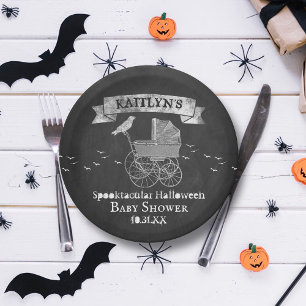 Assiettes En Carton Baby shower d'Halloween vintage