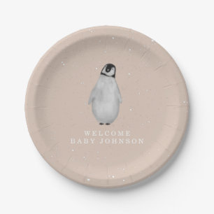 Assiettes En Carton Baby shower d'hiver de la petite fille rose des pi
