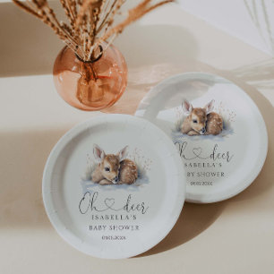 Assiettes En Carton Baby shower d'hiver Deer Woodland