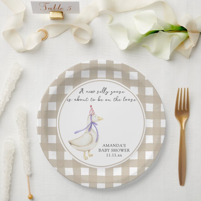 Assiettes En Carton Baby shower d'oie (Mariage)