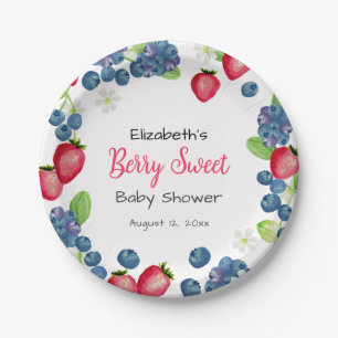 Assiettes En Carton Baby Shower Douceur aux Fruits à l'aquarelle