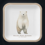 Assiettes En Carton Baby shower d'ours en peluche d'attente neutre<br><div class="desc">Fêtez la plus douce nouvelle arrivée avec notre charmante plaque de papier baby shower neutre pour les hommes, avec un délicieux ours d'aquarelle fantaisie dans des tons chauds de brun et de bronze. Doux, ludique et parfaitement neutre en couleur, ce design donne le ton d'un rassemblement chaleureux rempli d'amour, de...</div>