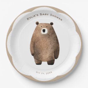 Assiettes En Carton Baby shower d'ours en peluche d'attente neutre