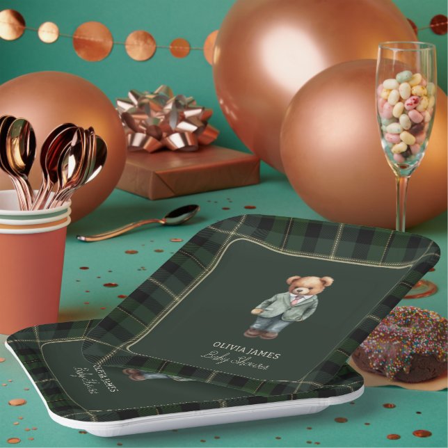 Assiettes En Carton Baby shower d'ours en peluche de luxe (Multi)