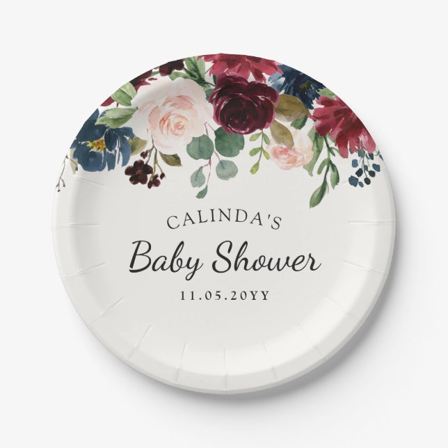 Assiettes En Carton Baby shower du bouquet | de Bourgogne (Devant)