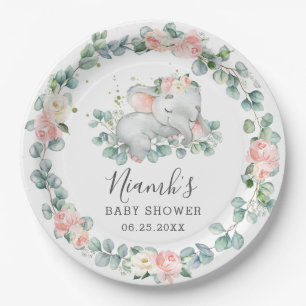 Assiettes En Carton Baby shower éléphant Anniversaire Floral Greener