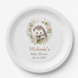Assiettes En Carton Baby shower en bois, plaque en papier de hérisson