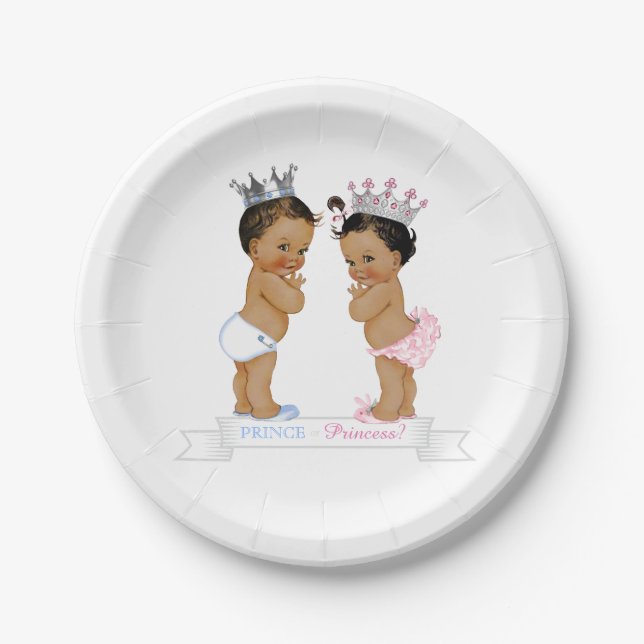 Assiettes En Carton Baby shower Ethnic Prince Princess (Devant)