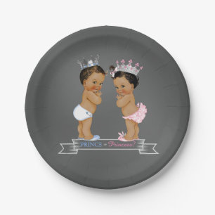Assiettes En Carton Baby shower Ethnic Prince Princess Chalk